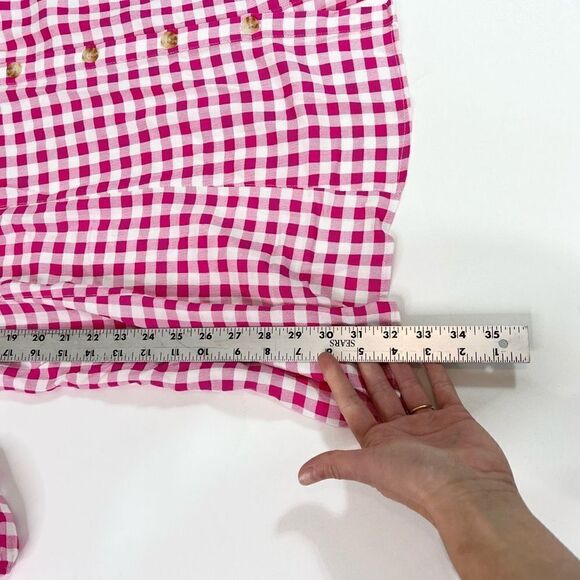 Torrid Blouse Womens 5X Gingham Button Up Long Sleeve Sweetheart Neck Top New - Picture 5 of 10